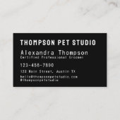 Carte De Visite Mobile Dog Groomer Modern Bold Professional (Dos)