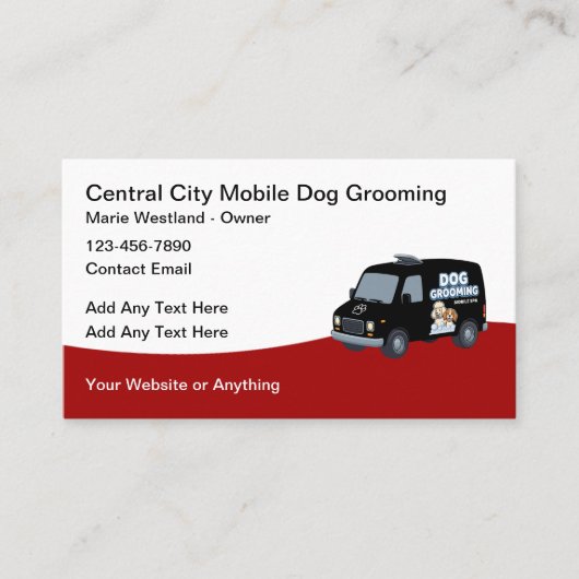 Carte De Visite Mobile Dog Grooming Modern Business Cards (Devant)