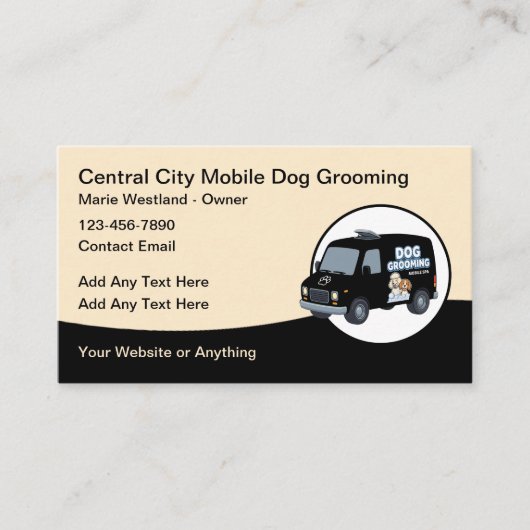 Carte De Visite Mobile Dog Grooming Services Groomer (Devant)