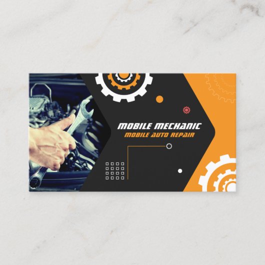 Carte De Visite Mobile Mechanic, Auto Repair, Car Repair, Editable (Devant)