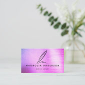 Carte De Visite Mobile Notaire Quill Ombre Métal Brossé (Debout devant)