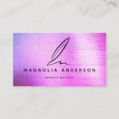 Carte De Visite Mobile Notaire Quill Ombre Métal Brossé (Devant)