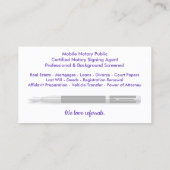 Carte De Visite Mobile Notary Public Customizable Photo Business C (Dos)