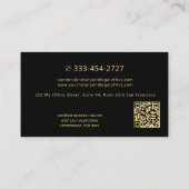 Carte De Visite Mobile notary public photo gold black QR code (Dos)