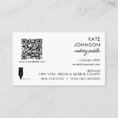Carte De Visite Mobile Notary Public Photo QR Code Logo (Dos)