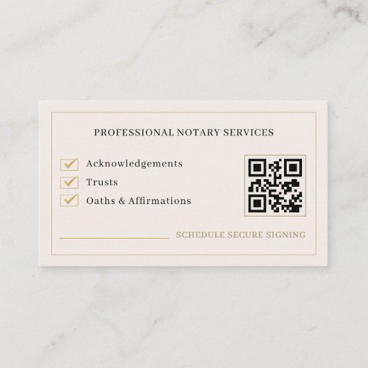 Carte De Visite Mobile Notary Public QR Code Professional (Dos)