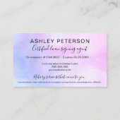 Carte De Visite Mobile Notary public script pink pearl holographic (Dos)