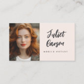 Carte De Visite Mobile Notary Service Photo Business Card (Devant)