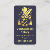 Carte De Visite Mobile Notary Signing Agent Luxury Navy Gold (Devant)