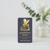 Carte De Visite Mobile Notary Signing Agent Luxury Navy Gold (Debout devant)