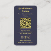 Carte De Visite Mobile Notary Signing Agent Luxury Navy Gold (Dos)
