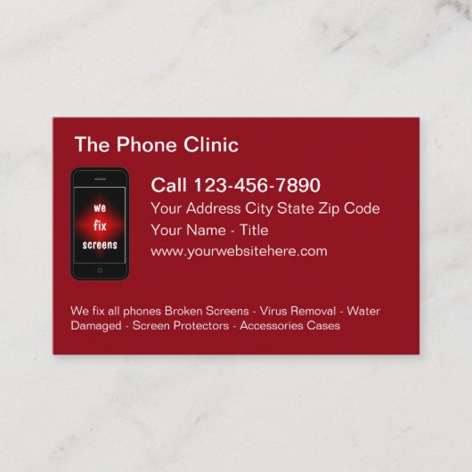 Carte De Visite Mobile Phone Repair Modern Business Card (Devant)