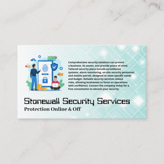 Carte De Visite Mobile Security Online Protection Services (Devant)