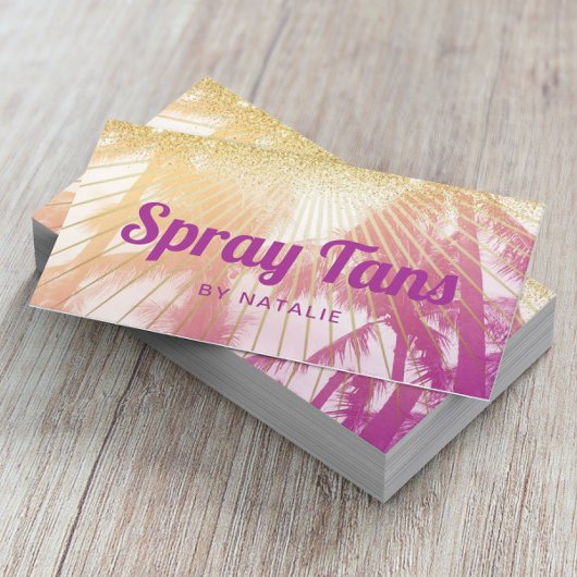 Carte De Visite Mobile Spray Tan Tropical Palm Beach violet