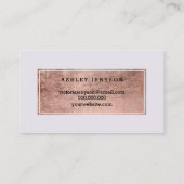 Carte De Visite Mobile Spray tans logo rose or typographie lilas (Dos)