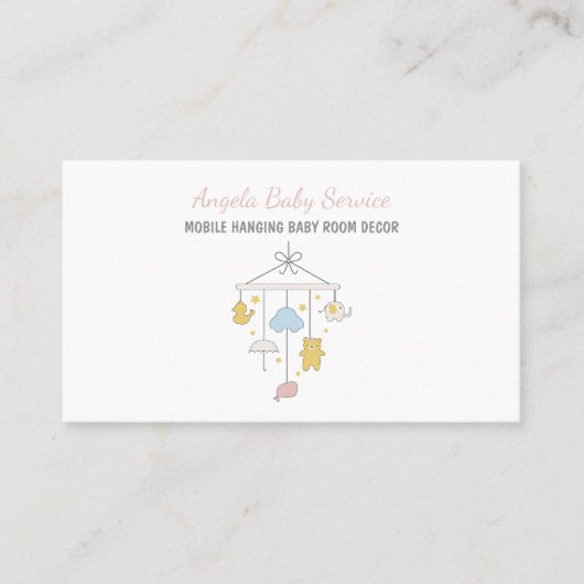 Carte De Visite Mobile suspendu pour chambre de bébé (Devant)