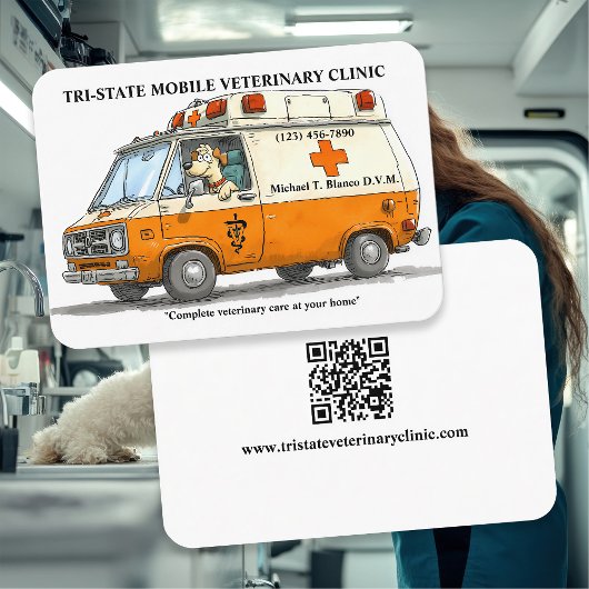 Carte De Visite Mobile Veterinarian Clinic