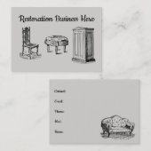 Carte De Visite Mobilier Antique Restauration Remise en état (Devant / Derrière)