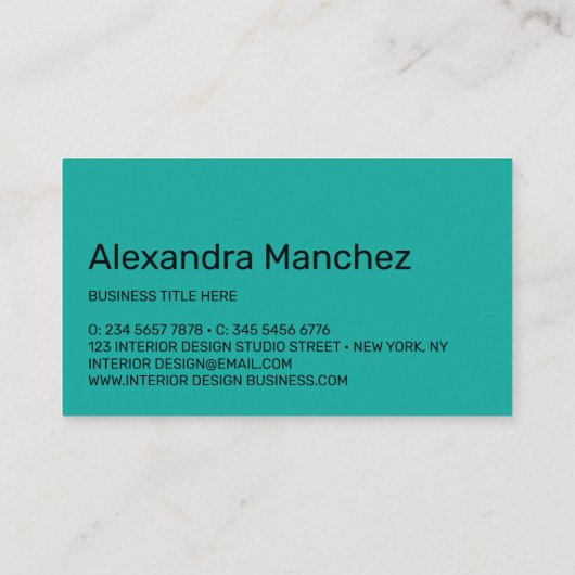 Carte De Visite Mobilier d'architecte de canapé de Design d'intéri (Dos)