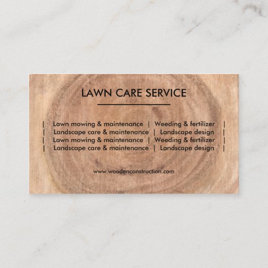 Carte De Visite Mobilier de construction en bois (Dos)