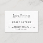 Carte De Visite Mobilier doux avec photo du titulaire (Dos)