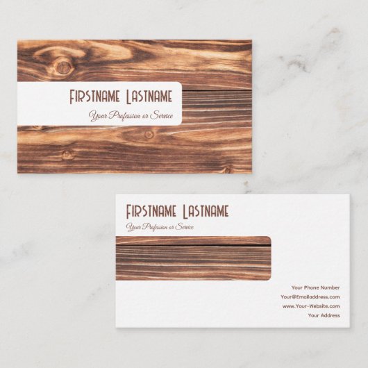 Carte De Visite Mobilier marron et blanc design et design (Devant / Derrière)