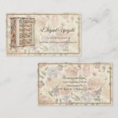 Carte De Visite Mobilier Peint Éclairage Raffinage Floral (Devant / Derrière)