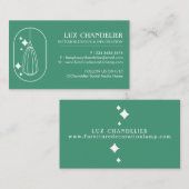 Carte De Visite Mobilier Vert Moderne Décoration Lampe de lustre (Devant / Derrière)