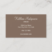 Carte De Visite Mocha Brown Cream Script Photo Lashes and Brows (Dos)