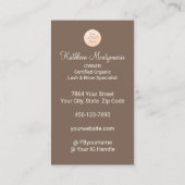 Carte De Visite Mocha Brown Logo QR Code Photo Lashes and Brows (Dos)