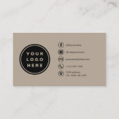 Carte De Visite Mocha Brown Photo with QR Code Social Media (Dos)