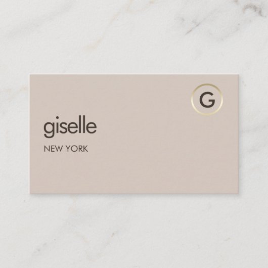 Carte De Visite Mocha Brown QR Code Faux Gold Foil Monogramme (Devant)