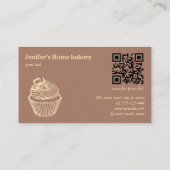 Carte De Visite Mocha mousse or cupcake boulangerie code QR (Dos)