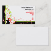 Carte De Visite Mod de marguerite - Rouge et vert (Devant / Derrière)