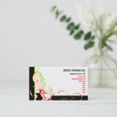 Carte De Visite Mod de marguerite - Rouge et vert (Debout devant)