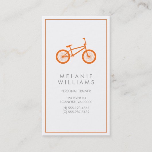 Carte De Visite Mod Tangerine Bicyclette (Devant)