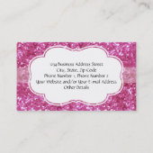 Carte de visite mode à paillettes roses (Dos)
