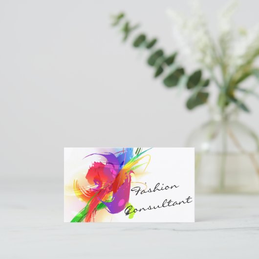 Carte De Visite Mode Abstrait Lorikeet Paint Splatter (Debout devant)