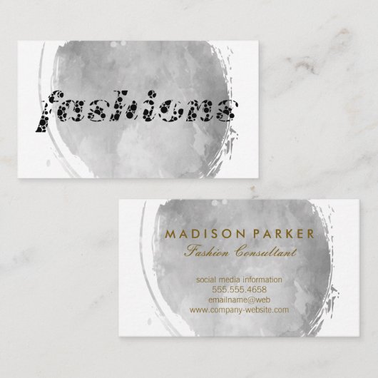 Carte De Visite Mode / Aquarelle broyée (Devant / Derrière)