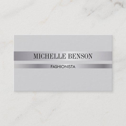 Carte De Visite Mode argent et gris (Devant)