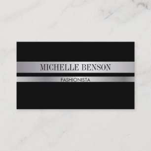 Carte De Visite Mode argent et noir