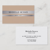 Carte De Visite Mode Argent & Noir (Devant / Derrière)