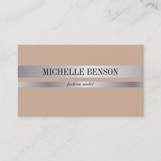 Carte De Visite Mode Argent & Noir (Devant)