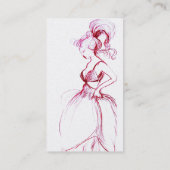 Carte De Visite MODE BEAUTÉ, argent rouge (Dos)