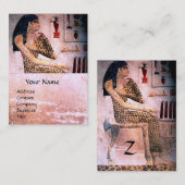 Carte De Visite MODE & BEAUTÉ DE MONOGRAM D'ÉGYPTE ANTIQUE, rose (Devant / Derrière)