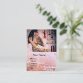 Carte De Visite MODE & BEAUTÉ DE MONOGRAM D'ÉGYPTE ANTIQUE, rose (Debout devant)