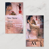 Carte De Visite MODE & BEAUTÉ DE MONOGRAM D'ÉGYPTE ANTIQUE, rose (Devant / Derrière)