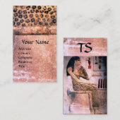 Carte De Visite MODE & BEAUTÉ DE MONOGRAM D'ÉGYPTE ANTIQUE, rose (Devant / Derrière)