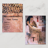 Carte De Visite MODE & BEAUTÉ DE MONOGRAM D'ÉGYPTE ANTIQUE, rose (Devant / Derrière)