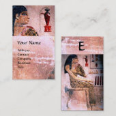 Carte De Visite MODE & BEAUTÉ DE MONOGRAM D'ÉGYPTE ANTIQUE, rose (Devant / Derrière)